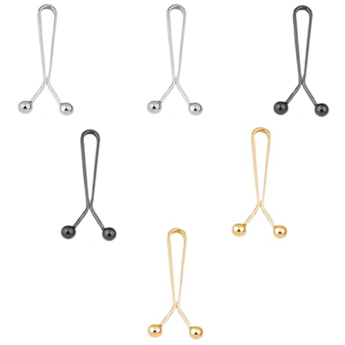 afhgdjr Hosen enger machen clip Taillenspanner, 6 Stück Taillenschnallen Clips kein Nähen Jean Knopfnadeln Knöpfe, Pearl Jean Knopfnadeln 3 verschiedenen Farben Silber*2Gold*2Waffenfarbe*2 von afhgdjr