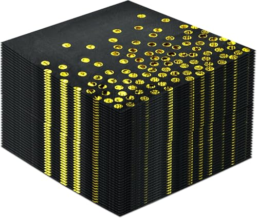 Servietten,Serviette mit Goldenen Punkten, 60 Stück Servietten für Partys, Für Veranstaltungen wie Geburtstagsfeiern, Hochzeiten und Feiertagsfeiern, Schwarz Servietten,Serviette mit Goldenen Punkten, 60 Stück Servietten für Partys, Für Veranstaltungen wie Geburtstagsfeiern, Hochzeiten und Feiertagsfeiern, Schwarz von aghoer