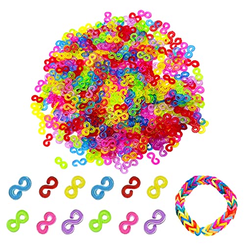 aghoer Bänder Zubehör, 500 Stück S Clips, Kunststoff Webstühle Bands Clips für Armbandverbindung, Bunt von aghoer