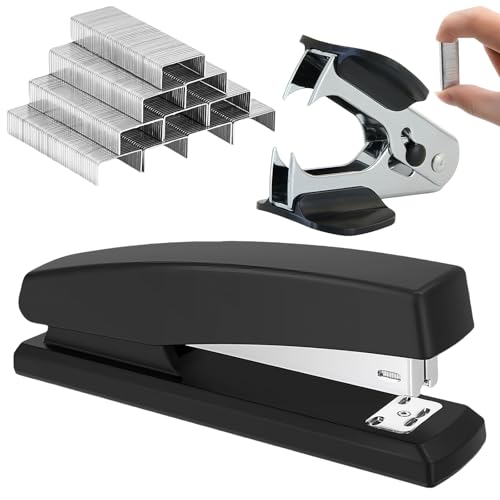 1 Stück Heftgerät Einen Tackerklammern Entferner und 1000 Heftklammern, Tacker Büro Praktisch und Stapler Einfach Zu Bedienen, Tackerklammern Weit Anwendbar (Schwarz) von agogue