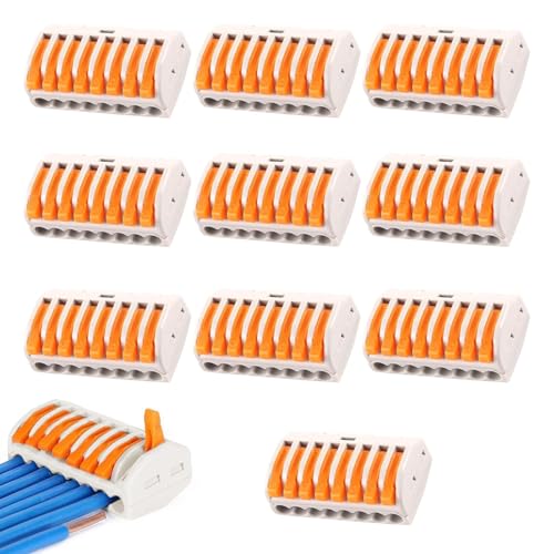10 Pcs Kabelverbinder,Kabelklemmen Elektro Klemme Mit Betätigungshebel,Verbindungsklemmen 250v 32a Frei Kombinierbar Elektrische Klemmen,Listerklemmen-set 8 Leiter Elektrische Anschlussblöcke 10 Pcs Kabelverbinder,Kabelklemmen Elektro Klemme Mit Betätigungshebel,Verbindungsklemmen 250v 32a Frei Kombinierbar Elektrische Klemmen,Listerklemmen-set 8 Leiter Elektrische Anschlussblöcke von agogue
