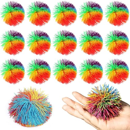 15 Stück Farbe Stringy Balls, Wuschelball Rainbow Sensory Ball Mitgebsel Hüpfball Kinder Regenbogenball Mitbringsel Kindergeburtstag 5 6 7 8 9 10 Jahre für Familienspiele Freundesspiele 15 Stück Farbe Stringy Balls, Wuschelball Rainbow Sensory Ball Mitgebsel Hüpfball Kinder Regenbogenball Mitbringsel Kindergeburtstag 5 6 7 8 9 10 Jahre für Familienspiele Freundesspiele von agogue