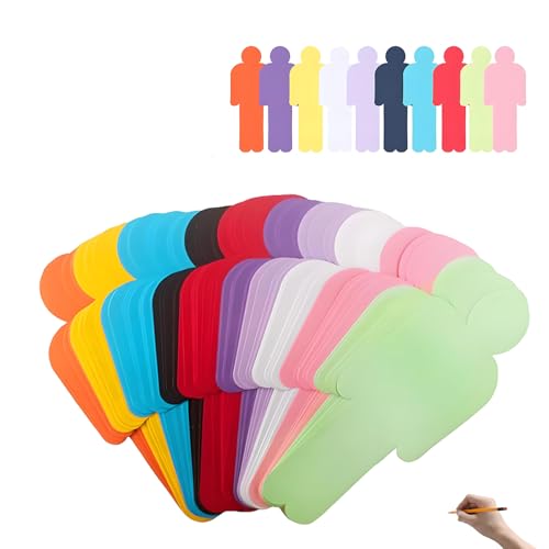 150 Stück Mensch Bunt Moderationskarten Set, 10 Farben Präsentationskarten Rund Karteikarten Bunt Metaplankarten Set für Büro Schule Präsentation Vortrag (20x8cm) von agogue
