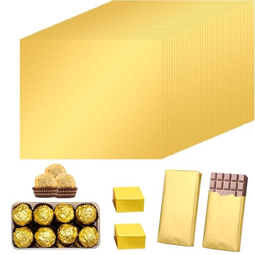 19 x 16cm 100 Stück Alufolie Papier Goldschokoladen Verpackung, Goldfolie zum Basteln, Schokolade Verpackung, Verpackung Für Schokolade Schokoladen Verpackung Tafel Geeignet Zum Verpacken Zon Süßigkei 19 x 16cm 100 Stück Alufolie Papier Goldschokoladen Verpackung, Goldfolie zum Basteln, Schokolade Verpackung, Verpackung Für Schokolade Schokoladen Verpackung Tafel Geeignet Zum Verpacken Zon Süßigkei von agogue