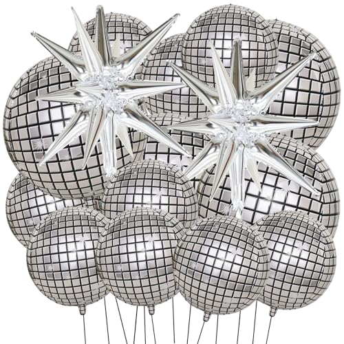 20 Stück Silberne Discokugel Luftballons, Disco Folienballons für Disco Deko Party Discokugel Deko Ballon Kugel Luftballons für Disko Tanz Geburtstag Party 20 Stück Silberne Discokugel Luftballons, Disco Folienballons für Disco Deko Party Discokugel Deko Ballon Kugel Luftballons für Disko Tanz Geburtstag Party von agogue