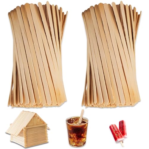 200 Stück Rührstäbchen Holz,Eisstiele Zum Basteln Sticks 11 cm,Holzstäbchen Kaffee Kaffeestäbchen Eisstiele Holz Zum Basteln,Eisstäbchen Passen Kaffee Tee Milch Holzstäbchen Zum von agogue