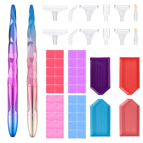 22 Stück Diamond Painting Zubehör Stift, Daiments Painting Zubehör Set 2 Stift 4 Trays 12 Ersatz Tipps mit 4 Stück Ton, für DIY Diamantmalerei Nagelwerkzeug Craft 22 Stück Diamond Painting Zubehör Stift, Daiments Painting Zubehör Set 2 Stift 4 Trays 12 Ersatz Tipps mit 4 Stück Ton, für DIY Diamantmalerei Nagelwerkzeug Craft von agogue