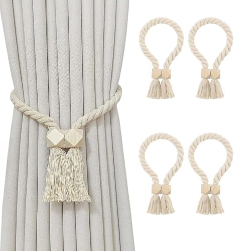 4 Stück Raffhalter für Vorhänge Magnetisch,Vorhang Raffhalter Raffhalter für Gardinen Handgestrickte,Gardinenband Gardinenraffer aus Holz, Vorhang Halter für Gardinen Home Büro Gardinen Deko 4 Stück Raffhalter für Vorhänge Magnetisch,Vorhang Raffhalter Raffhalter für Gardinen Handgestrickte,Gardinenband Gardinenraffer aus Holz, Vorhang Halter für Gardinen Home Büro Gardinen Deko von agogue