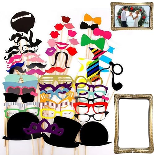 59 Stück Set Fotobox Accessoires Hochzeit, Fotobox Accessoires Geburtstag Party Deko, Foto Requisiten Geburtstag Requisiten Dekoration für Garten Party 59 Stück Set Fotobox Accessoires Hochzeit, Fotobox Accessoires Geburtstag Party Deko, Foto Requisiten Geburtstag Requisiten Dekoration für Garten Party von agogue