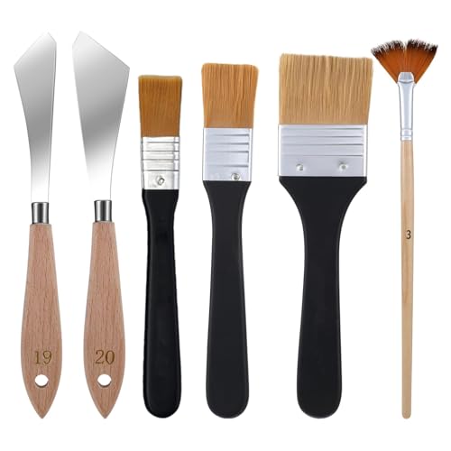 6 Stück Pinselset Acrylfarben,Ölfarben Pinsel Set Palettenmesser Fächerpinsel und Flachpinsel,Pinsel Acrylfarbe Pinsel Set für Aquarell für Malzubehör zum Ölgemälde Gouache Aquarell Felsmalerei 6 Stück Pinselset Acrylfarben,Ölfarben Pinsel Set Palettenmesser Fächerpinsel und Flachpinsel,Pinsel Acrylfarbe Pinsel Set für Aquarell für Malzubehör zum Ölgemälde Gouache Aquarell Felsmalerei von agogue