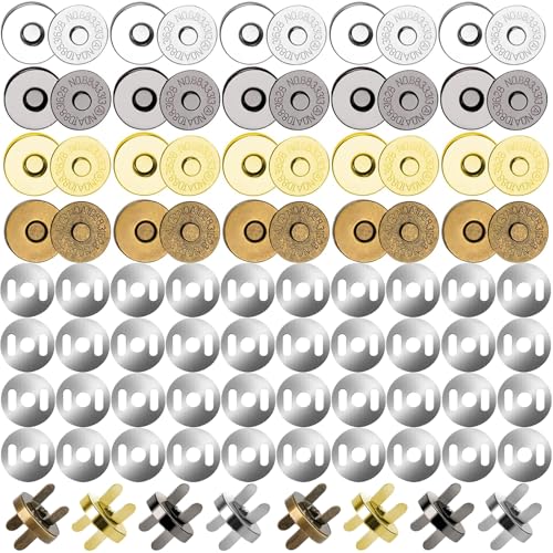 20 Magnetknöpfe Magnetverschluss Tasche Und Druckknöpfe Ohne Nähen Sehr Praktisch, Magnetic Buttons 18 mm, Magnetverschluss Für Geldtasche Handtaschen Mäntel Windbreaker Rucksack von agogue