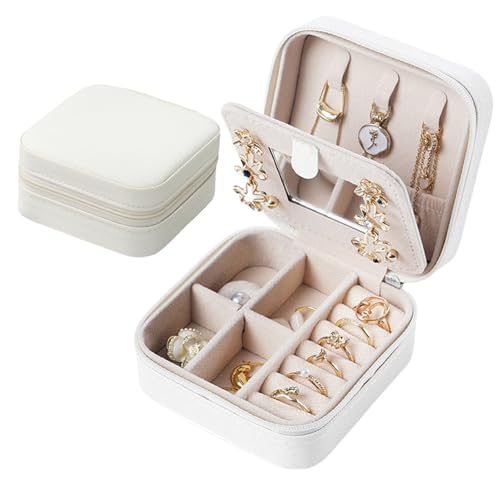 Schmuckkästchen Klein, Schmuck Organizer, Weiß Schmuckaufbewahrung Reise, Schmuckschatulle Reisen Schön und Praktisch Zur Lagerung von Halsketten Ringen Armbändern Ohrringen und Schmuck Schmuckkästchen Klein, Schmuck Organizer, Weiß Schmuckaufbewahrung Reise, Schmuckschatulle Reisen Schön und Praktisch Zur Lagerung von Halsketten Ringen Armbändern Ohrringen und Schmuck von agogue