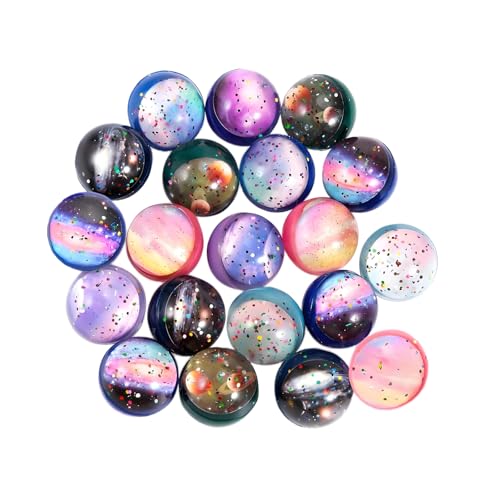 agogue 20 Stück Elastischer Ball für Kinder, Kindergeburtstag Gastgeschenke Sternenraum Thema, Spaceballs Spielzeug 30 mm für Geburtstagsfeiern und Partys Zufällige Stile von agogue