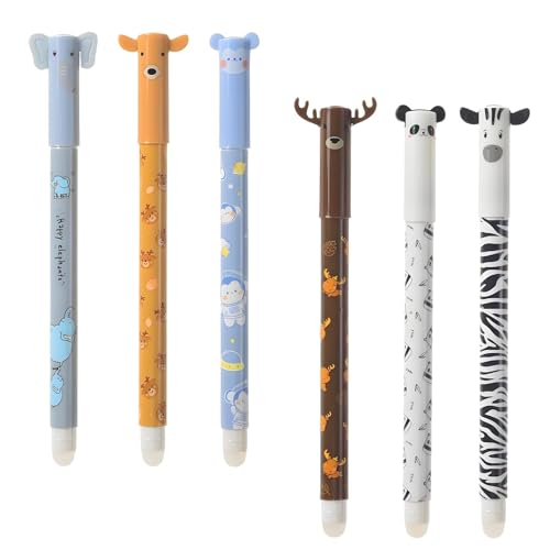 agogue 6 Stück Radierbare Stifte Tiere Radierbarer Kugelschreiber Tierstifte, Gelstifte Radierbar 0,5mm Schwarzer Cartoon Tier Stil Wischbarer Stift, Kinder Schüler Schule agogue 6 Stück Radierbare Stifte Tiere Radierbarer Kugelschreiber Tierstifte, Gelstifte Radierbar 0,5mm Schwarzer Cartoon Tier Stil Wischbarer Stift, Kinder Schüler Schule von agogue