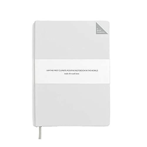 agood company Steinpapier-Notizbuch - Hardcover, Notizbuch A5 Blanko - Wasserdicht & Reißfest - 144 Seiten, 144 g/m² Steinpapier für geschmeidiges Schreiben - Umweltfreundlich - Snow White von agood