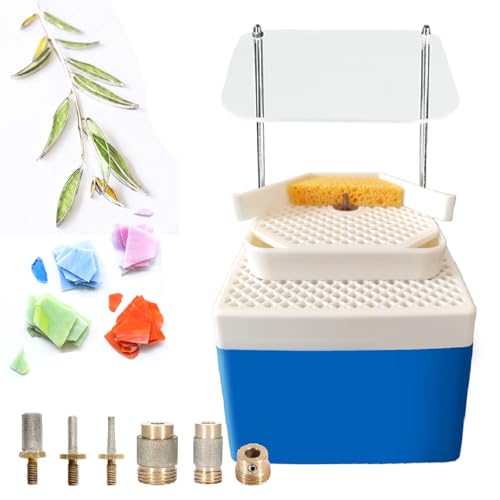 agreilduite Buntglasschleifer, Mini-Buntglasschleifmaschine mit 5 austauschbaren Diamantköpfen und Feinschleifplattform-Set, für die Herstellung von Mosaikfliesen/Schmuck/Buntglas agreilduite Buntglasschleifer, Mini-Buntglasschleifmaschine mit 5 austauschbaren Diamantköpfen und Feinschleifplattform-Set, für die Herstellung von Mosaikfliesen/Schmuck/Buntglas von agreilduite