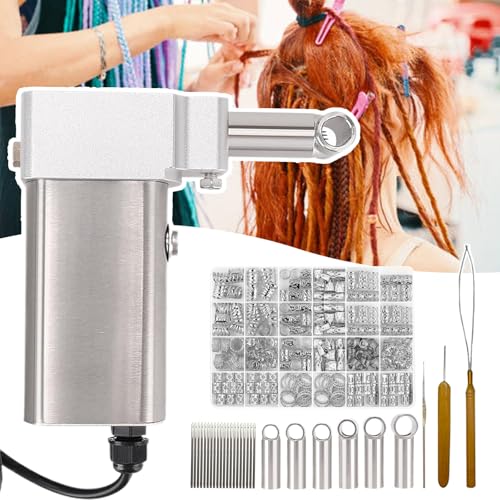 agreilduite Dreadlock-Maschine zum Häkeln von Flechthaar, handgeführtes Werkzeug aus Edelstahl, Zubehör & 6 Flechtköpfe & 290 Stück Haarschmuck, für selbstgemachte Haarverlängerungen,Silver agreilduite Dreadlock-Maschine zum Häkeln von Flechthaar, handgeführtes Werkzeug aus Edelstahl, Zubehör & 6 Flechtköpfe & 290 Stück Haarschmuck, für selbstgemachte Haarverlängerungen,Silver von agreilduite