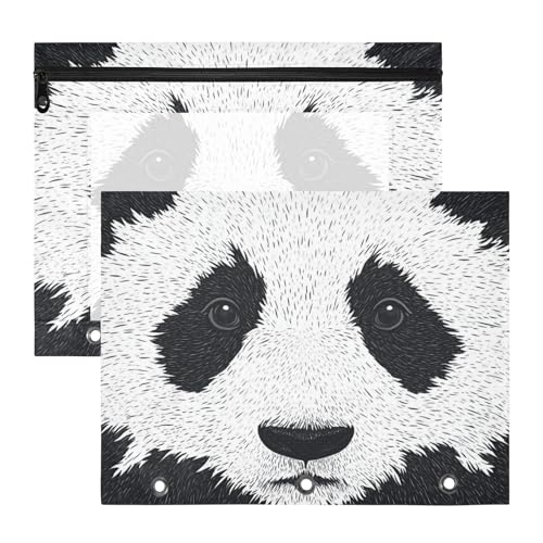 Binder 3-Loch 3 Locher 3 Locher für 3 Ringe Binder 2 Pack Lehrer Klasse Tier Panda Druck Schwarz Weiß Binder 3-Loch 3 Locher 3 Locher für 3 Ringe Binder 2 Pack Lehrer Klasse Tier Panda Druck Schwarz Weiß von aidingzhi