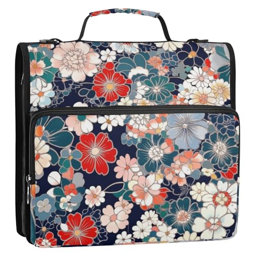 Dokumenten-Aufbewahrungstasche mit Reißverschluss, mehrere Taschen, Reißverschlussordner, geeignet für Mittelschule, 3 Ringe, 3,8 cm, mit Schultergurt und Griff (Prop4), Schulbedarf von aidingzhi