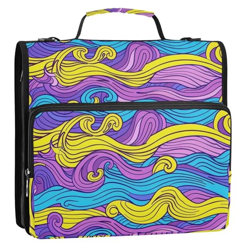 Dokumenten-Aufbewahrungstasche mit zusätzlichen Taschen, Organizer für Schule und Büro, 3,8 cm, 3 Ringe mit Griff (Prop4), Schulbedarf von aidingzhi