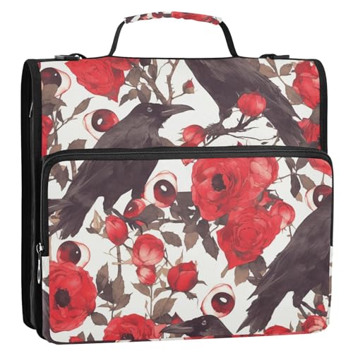 Dokumenten-Organizer, Schule, Reißverschluss, Ordner mit extra Taschen, für Büro, Schule, 3,8 cm, 3 Ringe mit Schultergurt (prop4), Schulbedarf von aidingzhi