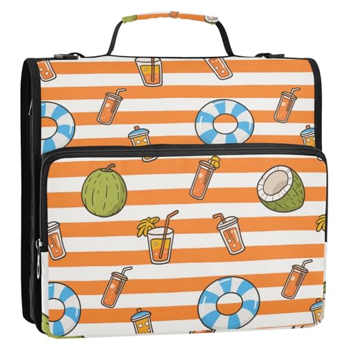 Dokumenten-Organizer-Tasche, Reißverschluss, mehrere Taschen, Reißverschluss, geeignet für Mittelschule, 3 Ringe, 3,8 cm, mit Schultergurt und Griff (prop4), Schulbedarf von aidingzhi