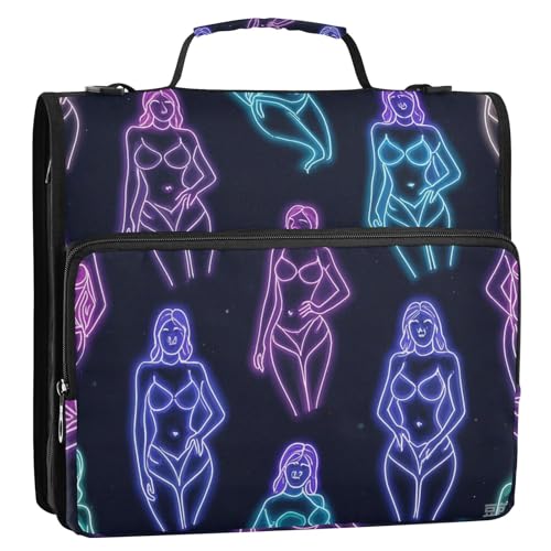 Dokumenten-Organizer-Tasche für Schule, Reißverschluss, mehrere Taschen, Ordner mit extra Taschen, für Schule/Büro, 3,8 cm, 3 Ringe mit Schultergurt (prop4), Schulbedarf von aidingzhi