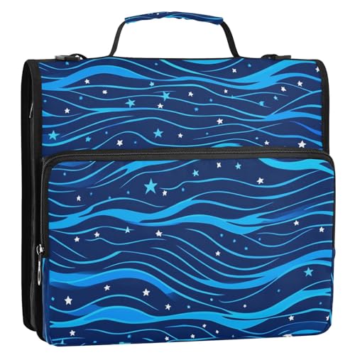 Dokumenten-Organizer-Tasche mit Reißverschluss, einfach zu transportieren, Ordner mit Reißverschluss für Schule/Büro, 3 Ringe, 3,8 cm, mit Gurt (Prop4), Schulbedarf von aidingzhi