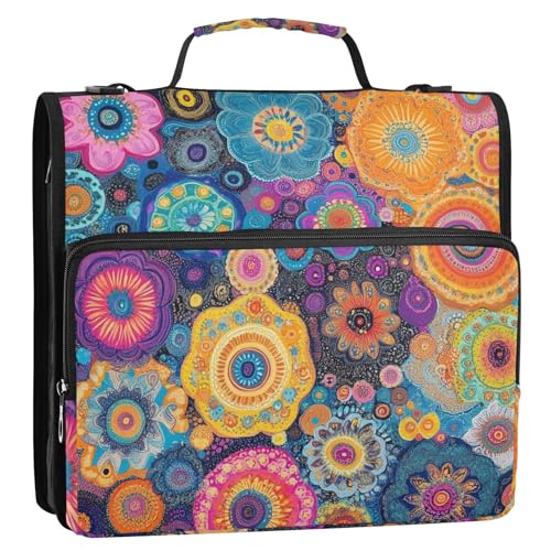 Dokumenten-Organizer mit Reißverschluss, mehrere Taschen, Reißverschluss, Ordnertasche für die Schule, 3 Ringe, 3,8 cm, mit Griff und abnehmbarem Schultergurt (prop4), Schulbedarf von aidingzhi
