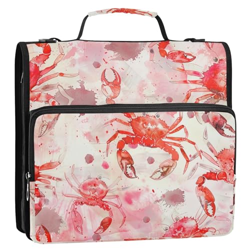 Dokumenten-Organizer mit zusätzlichen Taschen, inklusive Reißverschlusstasche, Reißverschlussbuch für Büro, Schule, 3 Ringe, 3,8 cm, mit Schultergurt und Griff (prop4), Schulbedarf von aidingzhi