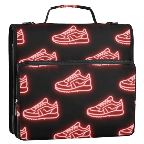 Dokumentenmappe, Organizer, Büroordner, Organizer, mehrere Taschen, Reißverschluss, Ordner für Schule und Büro, 3 Ringe, 3,8 cm, mit Schultergurt (prop4), Schulbedarf von aidingzhi