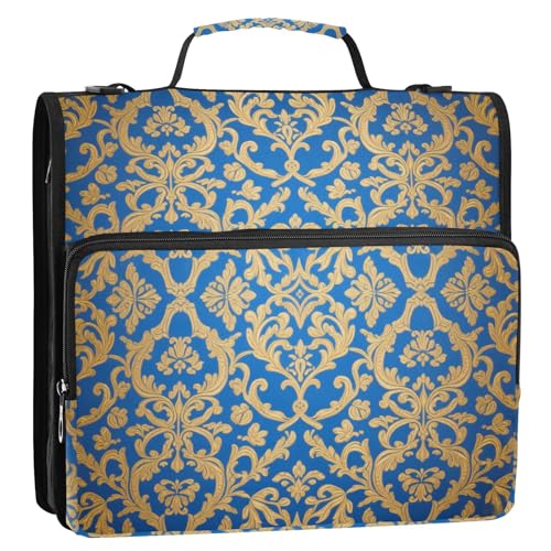 Dokumentenmappe, Organizer, Reißverschluss, mehrere Taschen, Büroordner, Organizer, geeignet für Mittelschule, 3,8 cm, 3 Ringe mit Griff und abnehmbarem Schultergurt (prop4), Schulbedarf von aidingzhi
