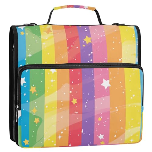Dokumentenmappe mit Reißverschluss, mehrere Taschen, Büroordner, Organizer, geeignet für Mittelschule, 3 Ringe mit Gurt (prop4), Schulbedarf von aidingzhi
