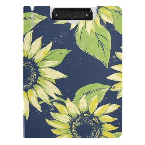 Faltbare Klemmbretter Sonnenblumen, Limettengrün und Marineblau, A4-Klemmbrett, Padfolio, Doppel-Clips, Stifthalter, Still-Clipboard mit Abdeckung Faltbare Klemmbretter Sonnenblumen, Limettengrün und Marineblau, A4-Klemmbrett, Padfolio, Doppel-Clips, Stifthalter, Still-Clipboard mit Abdeckung von aidingzhi