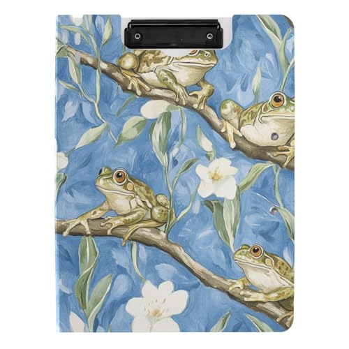 Faltbares Klemmbrett Chic Frog Blau A4 Klemmbrett Folio Binder Doppelclips Stifthalter Schule Klemmbrett mit Deckel von aidingzhi