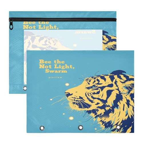 Federmäppchen, 3 Löcher, Kunststoff, Ordner für 3 Ringe, 2 Stück, Lehrer, Schulanfang, blaue Tigers Be The Light Federmäppchen, 3 Löcher, Kunststoff, Ordner für 3 Ringe, 2 Stück, Lehrer, Schulanfang, blaue Tigers Be The Light von aidingzhi