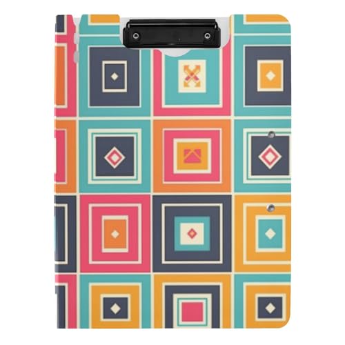 Gefaltetes Klemmbrett, geometrisch, bunt, kariert, A4, Klemmbrett, Folio, horizontal und vertikal, Doppel-Clips, Schul-Klemmbrett mit Deckel Gefaltetes Klemmbrett, geometrisch, bunt, kariert, A4, Klemmbrett, Folio, horizontal und vertikal, Doppel-Clips, Schul-Klemmbrett mit Deckel von aidingzhi