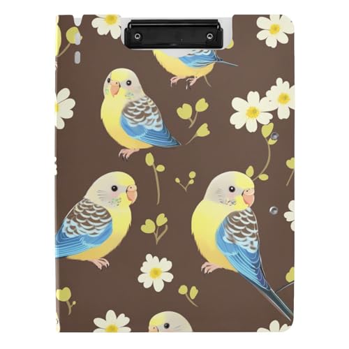 Klemmbrett-Mappe, niedlicher Vogel, Braun, Gelb, A4, Klemmbrett, Folio, zwei Metallklammern, Stifthalter, Büro-Klemmbrett mit Deckel Klemmbrett-Mappe, niedlicher Vogel, Braun, Gelb, A4, Klemmbrett, Folio, zwei Metallklammern, Stifthalter, Büro-Klemmbrett mit Deckel von aidingzhi