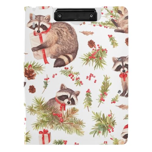 Klemmbrett Weihnachten Waschbär A4 Klemmbrett Binderfolio Doppelclips Stifthalter Schule Klemmbrett mit Deckel von aidingzhi