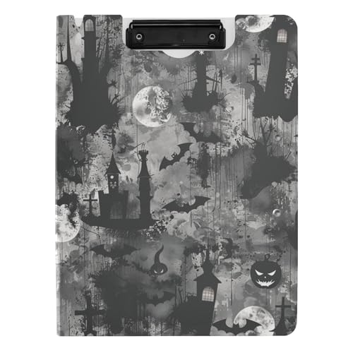 Klemmbrett mit Mappe, Basteln, Nebel-Design, Halloween, Grau, Schwarz, A4, Clipfolio, Doppelklammern, Stifthalter, Still-Clipboard mit Abdeckung Klemmbrett mit Mappe, Basteln, Nebel-Design, Halloween, Grau, Schwarz, A4, Clipfolio, Doppelklammern, Stifthalter, Still-Clipboard mit Abdeckung von aidingzhi