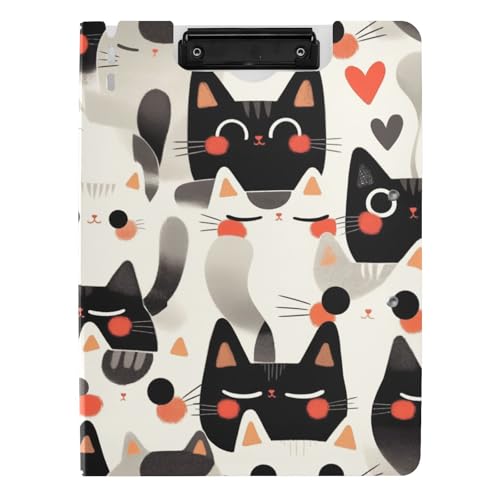 Klemmbrett mit Mappe, Cartoon, niedliche Katzen, A4-Klemmbrett, Clipfolio, zwei Metall-Clips, Stifthalter, Still-Clipboard mit festem Einband Klemmbrett mit Mappe, Cartoon, niedliche Katzen, A4-Klemmbrett, Clipfolio, zwei Metall-Clips, Stifthalter, Still-Clipboard mit festem Einband von aidingzhi