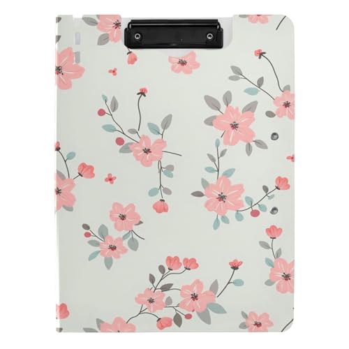 Klemmbrettmappe Blumen A4 Klemmbrett Binderfolio Horizontal und Vertikal Doppelclips Still-Klemmbrett mit Abdeckung von aidingzhi