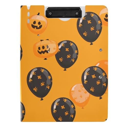 Klemmbrettmappe Boo Balloon Orange Schwarz A4 Klemmbrett Binderfolio Zwei Metallklammern Stifthalter Schule Klemmbrett mit Deckel von aidingzhi