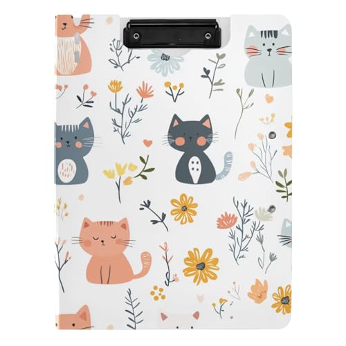 Klemmbrettmappe Cartoon Süße Katze Weiß A4 Klemmbrett Clipfolio Doppelclips Stifthalter Büro Klemmbrett mit Deckel von aidingzhi