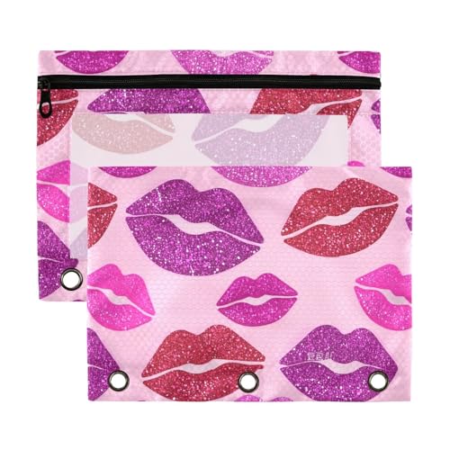 Künstlicher Glitzer-Organizer mit transparentem Fenster, Ringordner mit Taschen, großes und stabiles Federmäppchen, 3 Ringe, Schule, Klasse, Büro, Organizer, mehrfarbig, 2 Stück Künstlicher Glitzer-Organizer mit transparentem Fenster, Ringordner mit Taschen, großes und stabiles Federmäppchen, 3 Ringe, Schule, Klasse, Büro, Organizer, mehrfarbig, 2 Stück von aidingzhi