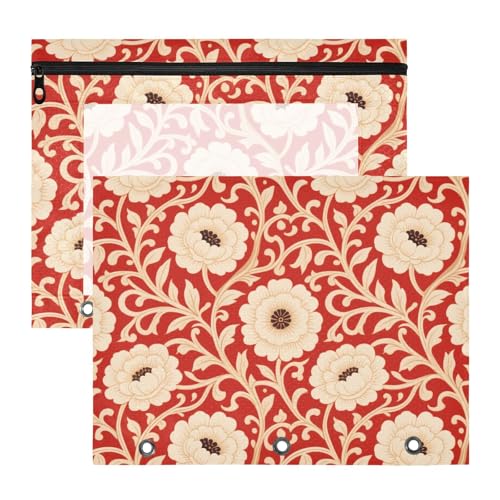 Ordner, 3 Löcher, 3 Ringe, Tasche für 3 Ringe, 2 Stück, Lehrer, Kunstbedarf, Aufbewahrung, rote Pfingstrosen, Blumen Ordner, 3 Löcher, 3 Ringe, Tasche für 3 Ringe, 2 Stück, Lehrer, Kunstbedarf, Aufbewahrung, rote Pfingstrosen, Blumen von aidingzhi