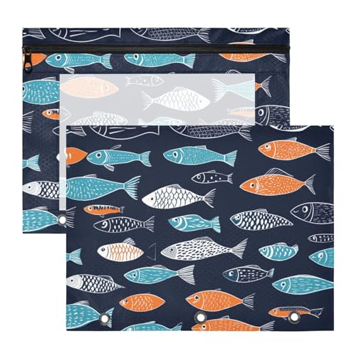 Ordner, bezaubernder Kunststoff-Aktenordner für 3 Ringe, 2 Stück, Studenten, Schulanfang, nahtlose Fische Ordner, bezaubernder Kunststoff-Aktenordner für 3 Ringe, 2 Stück, Studenten, Schulanfang, nahtlose Fische von aidingzhi