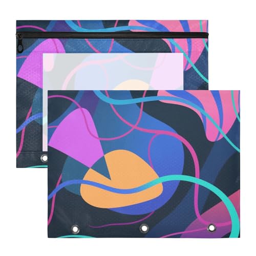 Ordner mit 3 verstärkten Ösen, 3-Lochstanzer für 3-Ringe, 2 Stück, Studenten, Kunstbedarf, Aufbewahrung, abstrakte Kunst, geometisch, bunt Ordner mit 3 verstärkten Ösen, 3-Lochstanzer für 3-Ringe, 2 Stück, Studenten, Kunstbedarf, Aufbewahrung, abstrakte Kunst, geometisch, bunt von aidingzhi