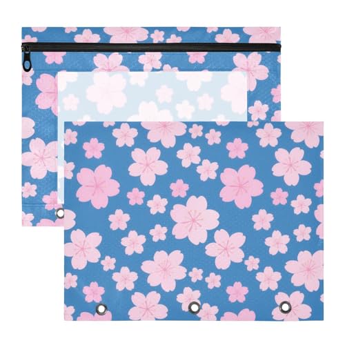 Ordner mit Reißverschluss, 3 Locher für 3 Ringe, 2 Stück, Lehrer, Schulbedarf, Rosa, Blau, japanische Kirschblüte Ordner mit Reißverschluss, 3 Locher für 3 Ringe, 2 Stück, Lehrer, Schulbedarf, Rosa, Blau, japanische Kirschblüte von aidingzhi