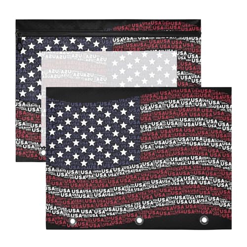 Ordner mit Reißverschluss, Kunststoff-Aktenordner für 3 Ringe, 2 Stück, Lehrer, College, Zubehör, US-Staatsflagge, Amerikanische Flagge Ordner mit Reißverschluss, Kunststoff-Aktenordner für 3 Ringe, 2 Stück, Lehrer, College, Zubehör, US-Staatsflagge, Amerikanische Flagge von aidingzhi
